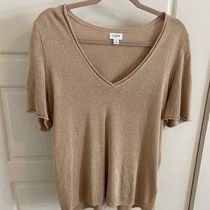 J. Crew Beige short sleeve sweater shirt